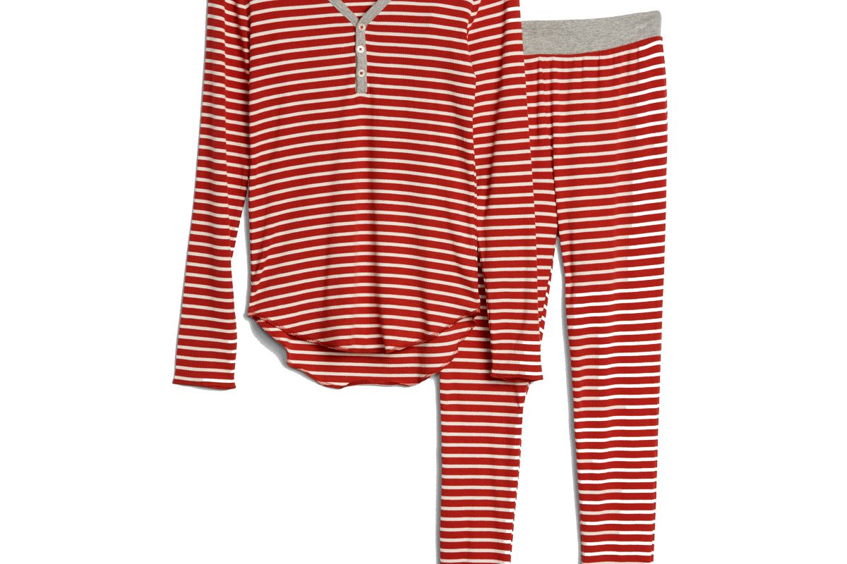 gap stripe ribbed pajama set