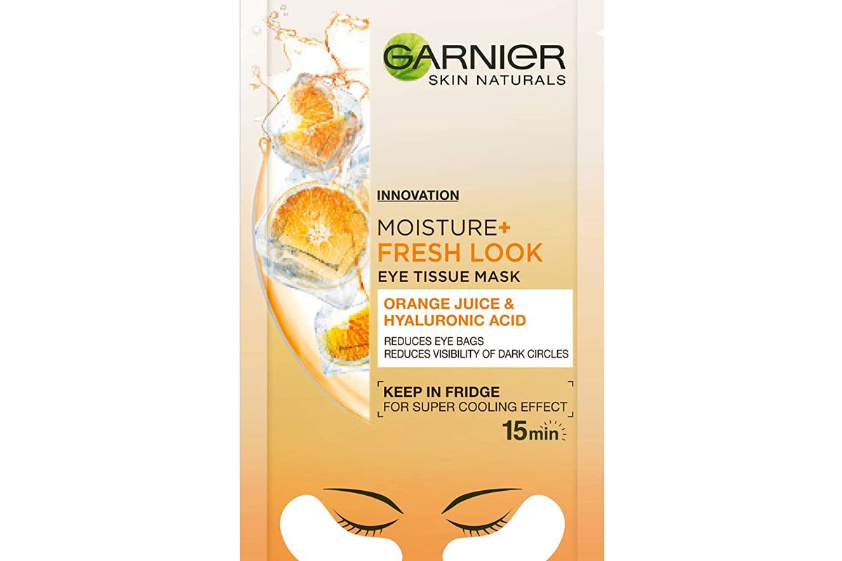 garnier skin naturals moisture bomb eye tissue mask with orange juice and hyaluronic acid