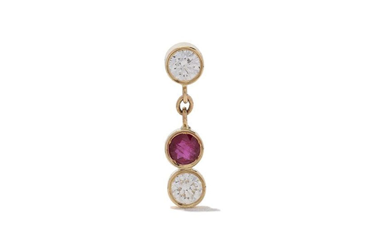 gemsfields x the alkemistry x gemfields 18kt yellow gold diamond and ruby drop earrings