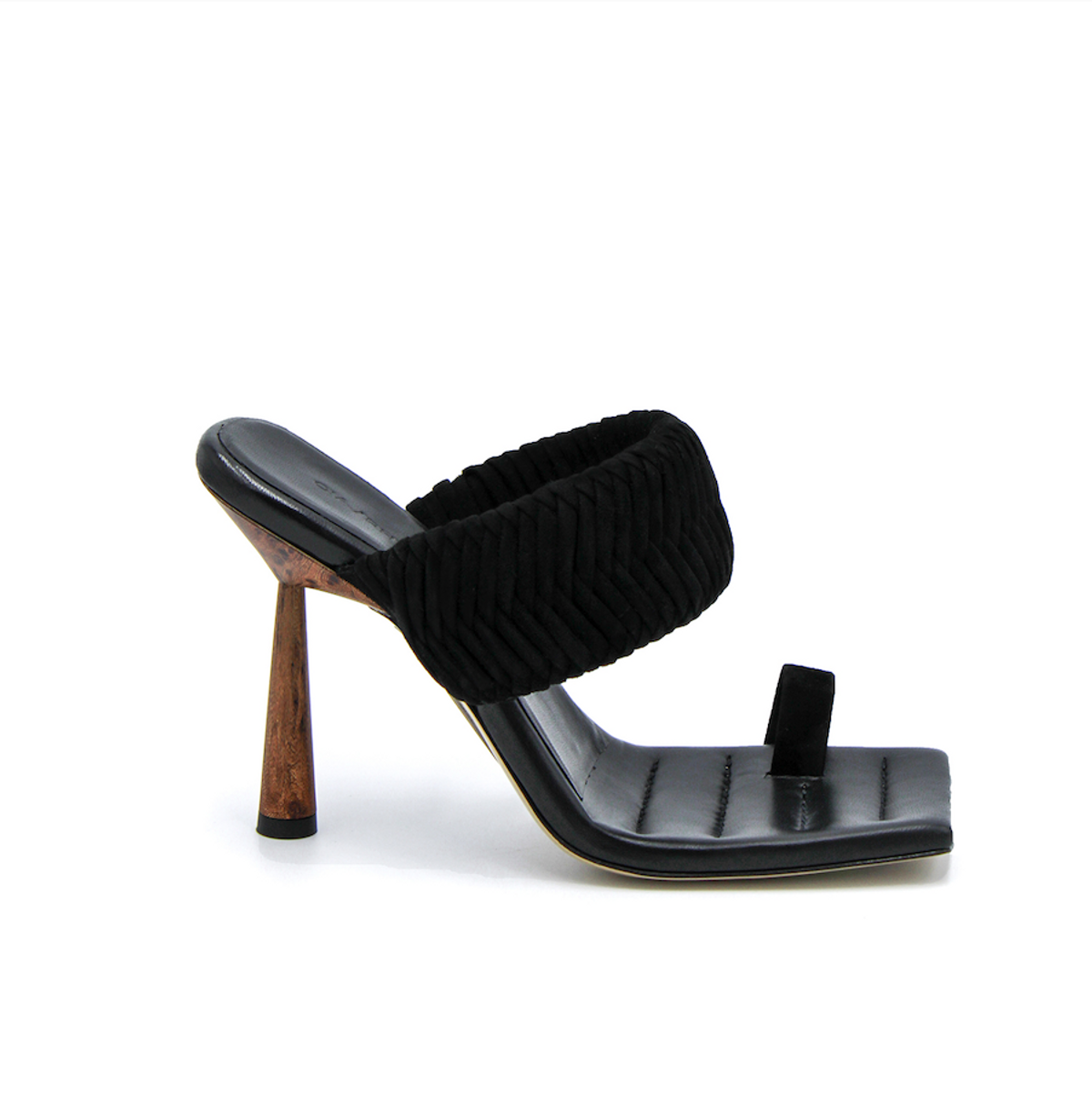 giaborghini rosie 1 toe ring mule with suede woven strap