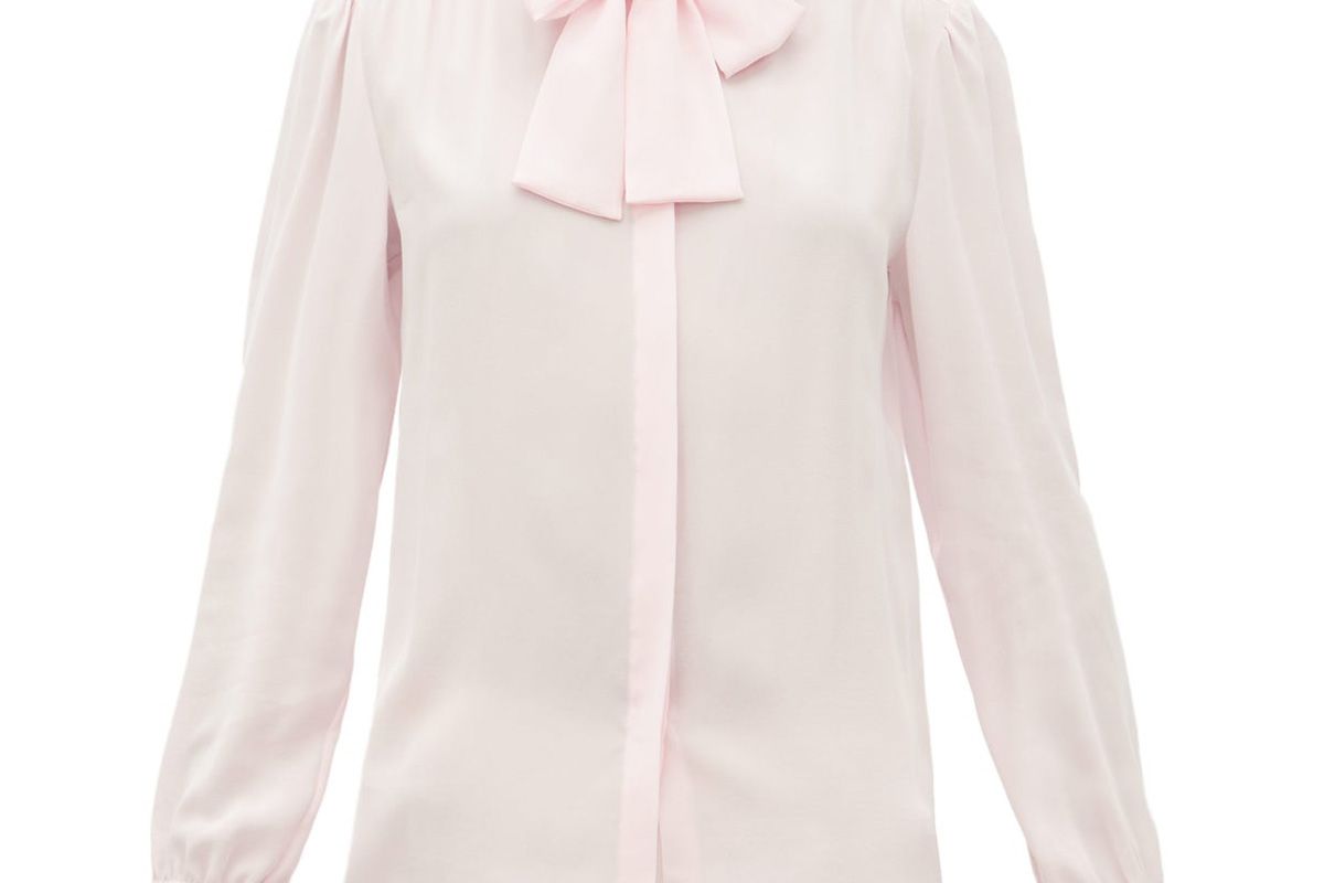 giambattista valli pussy bow silk crepe blouse