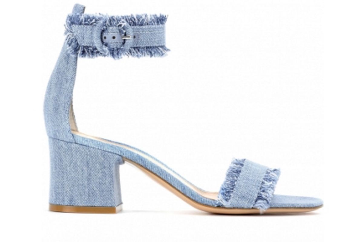 Kiki Denim Ankle-Strap Sandals