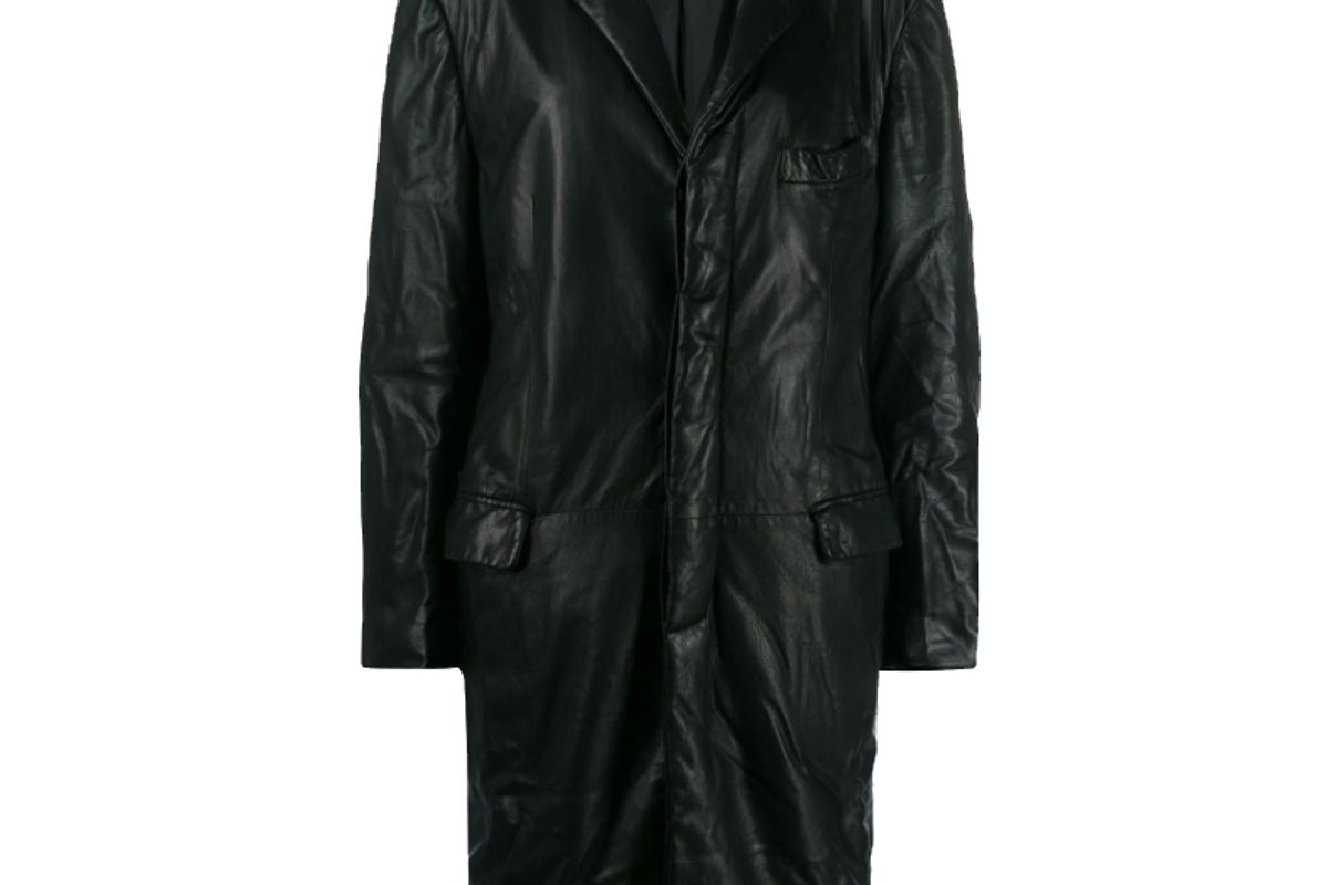 giorgio armani 1990s crinkled effect coat