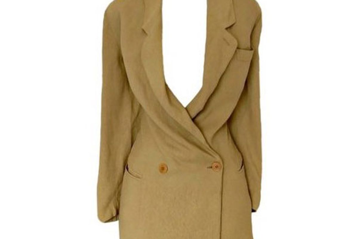 giorgio armani blazer jacket vintage 90s tan coat double breasted