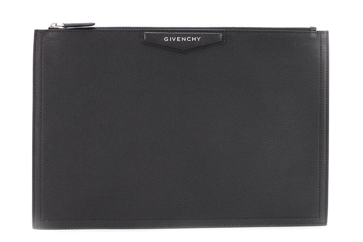 givenchy antigona logo patch clutch bag