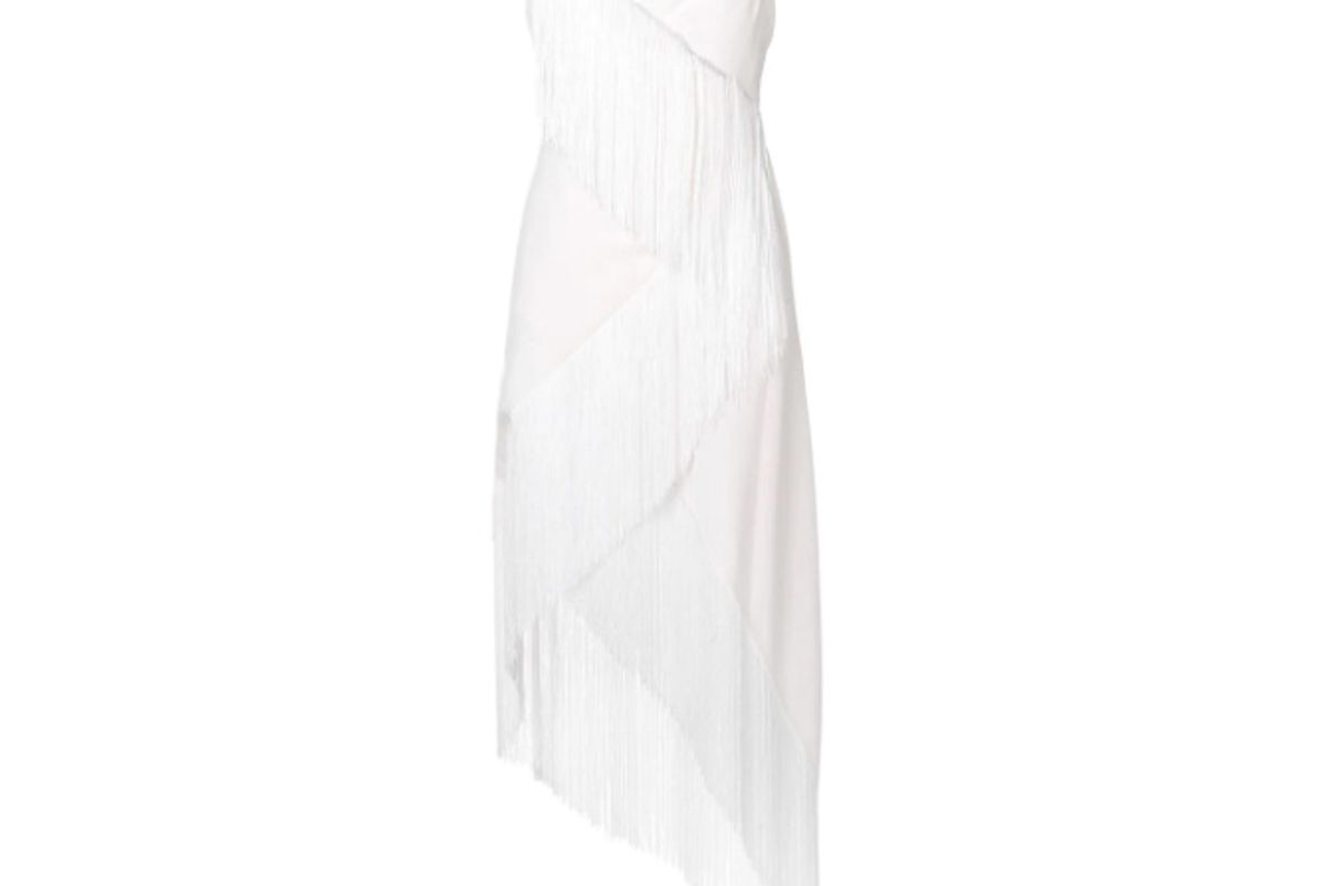 givenchy asymmetric fringe embellished dress