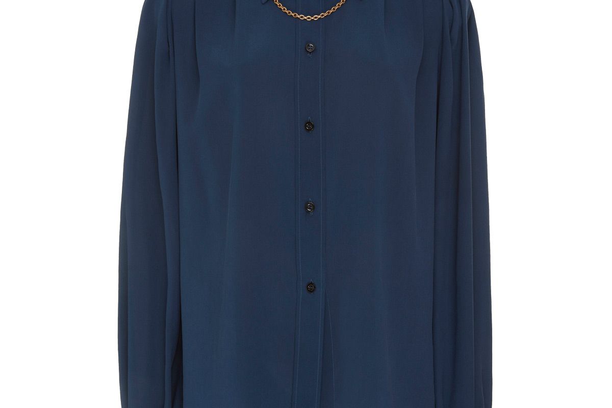 givenchy chain embellished silk crepe de chine shirt