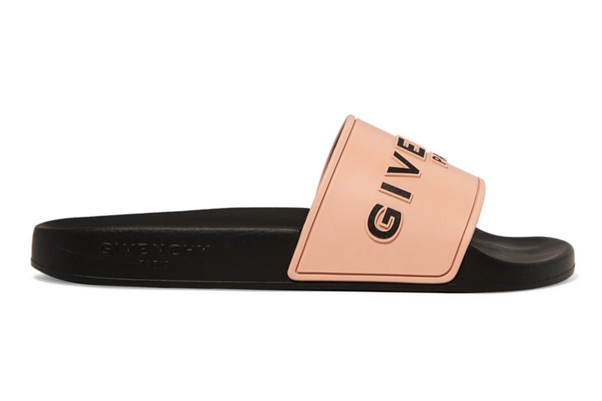 givenchy logo print rubber slides