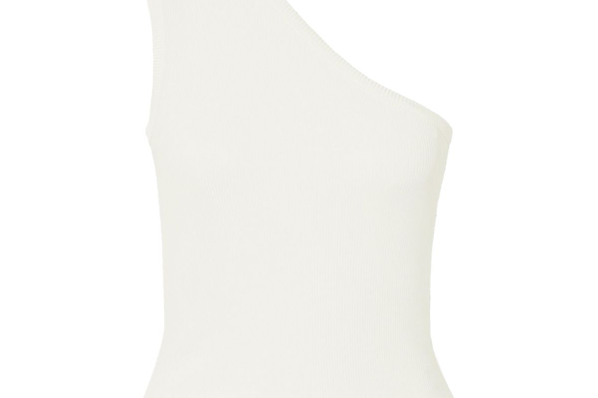 goldsign net sustain one shoulder ribbed stretch jersey tank