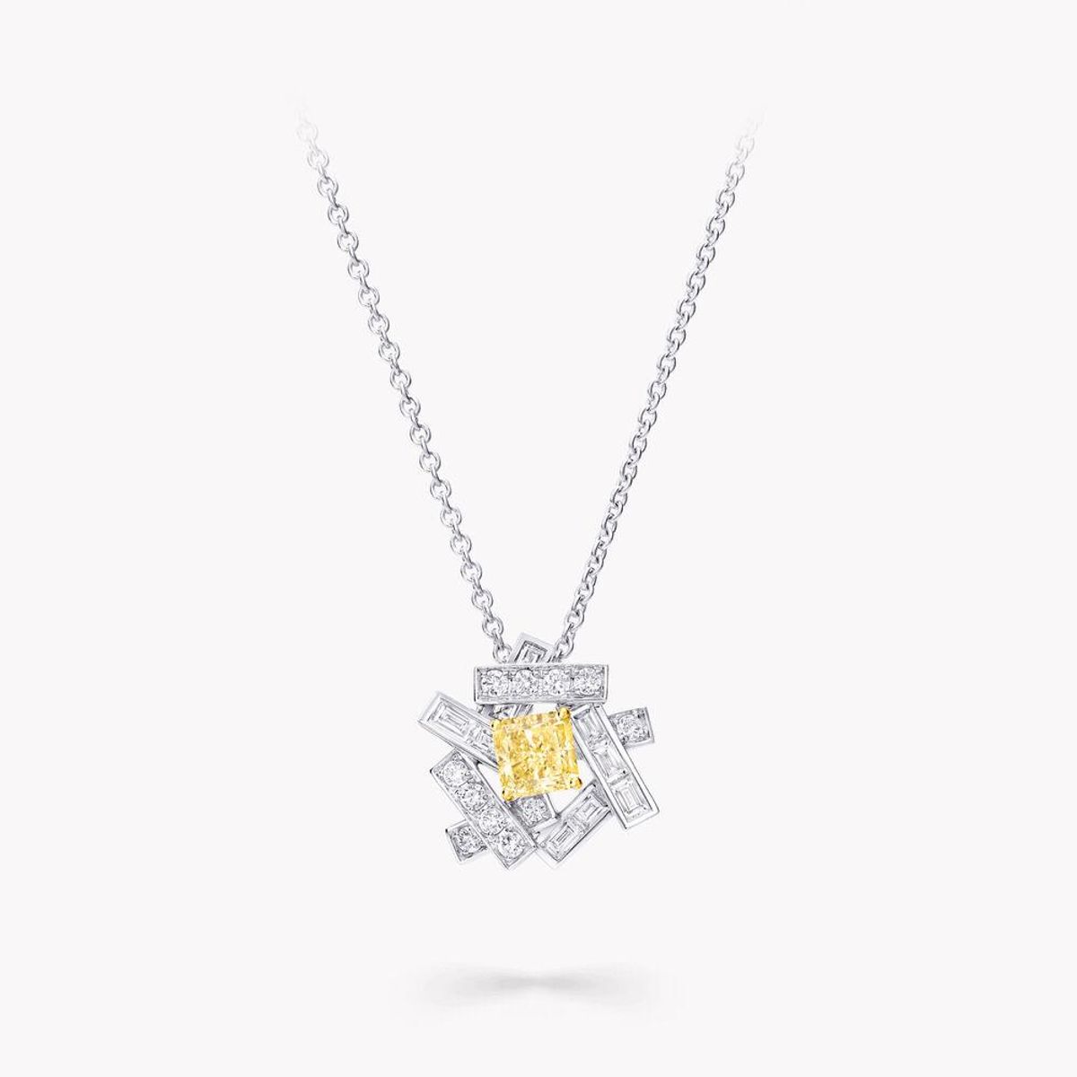 graff threads yellow and white diamond pendant