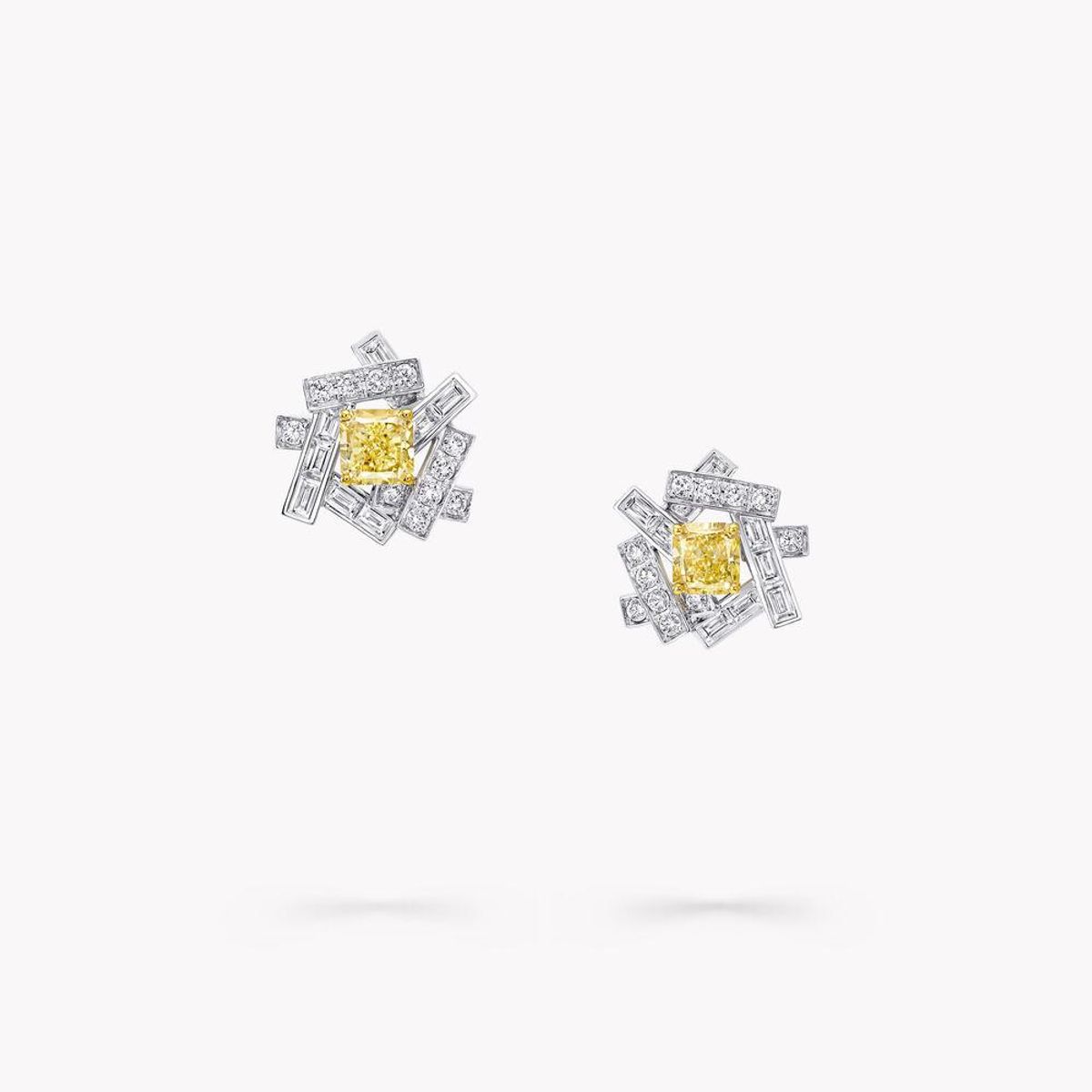 graff threads yellow and white diamond stud earrings