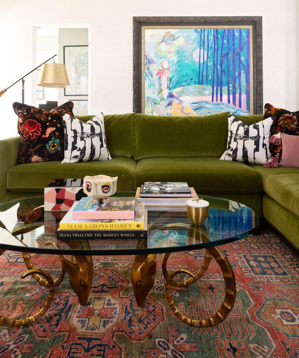 green sofa