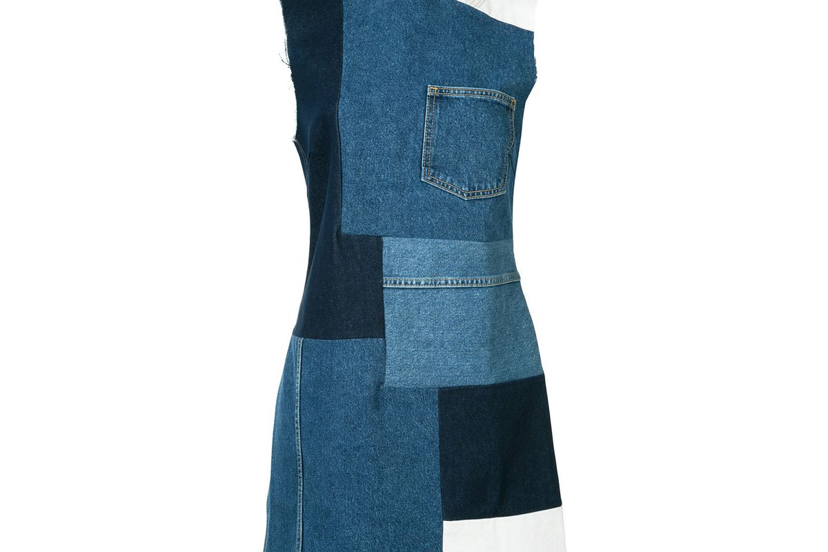 Patched Mini Denim Dress