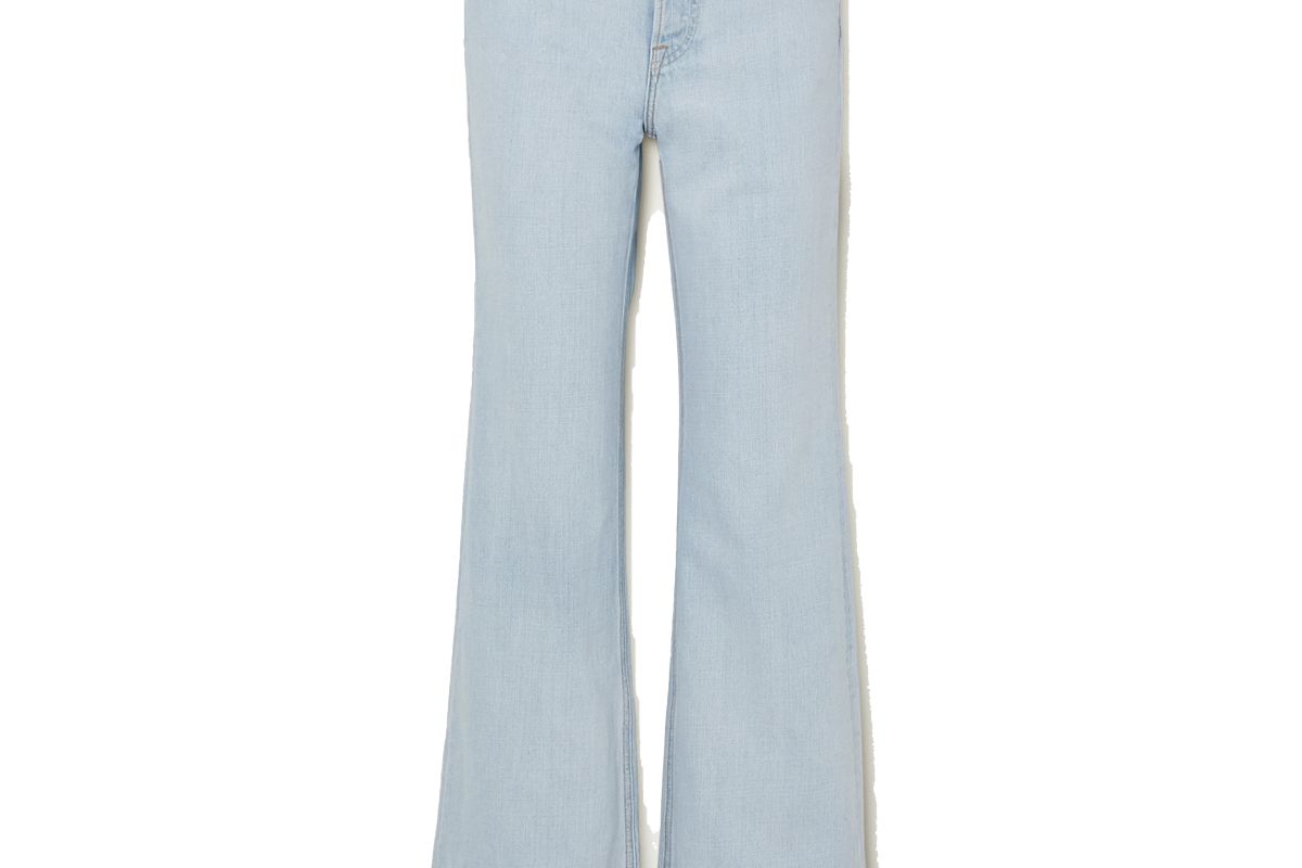 grlfrnd carla distressed high rise straight leg jeans
