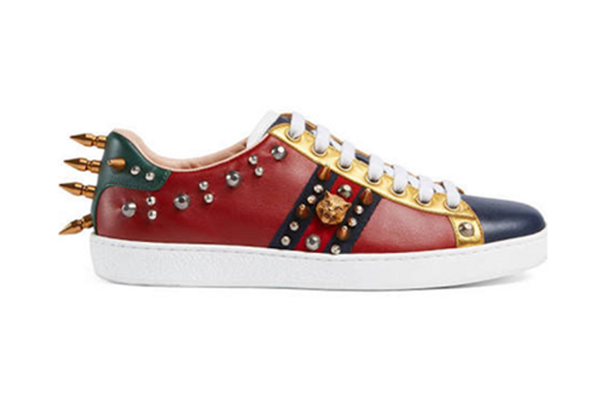 Ace Studded Leather Low-Top Sneaker