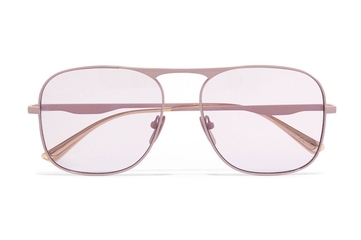 gucci aviator style metal sunglasses