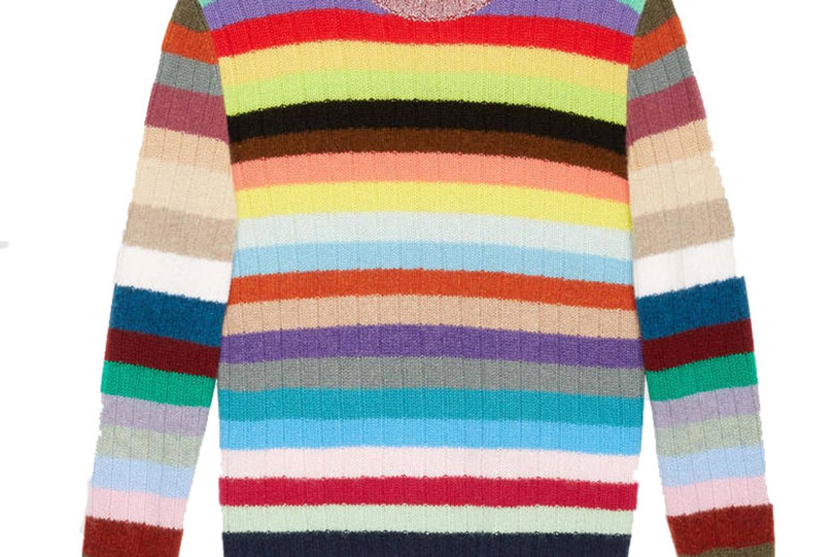 Cashmere and Merino Stripe Knit Top