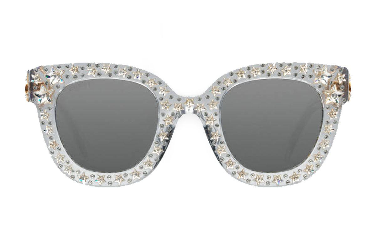 Cat Eye Acetate Sunglasses with Stars