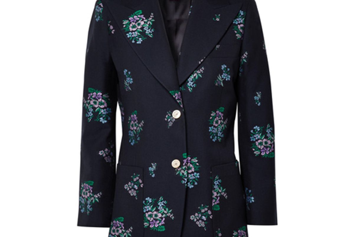 gucci cotton and wool blend jacquard blazer