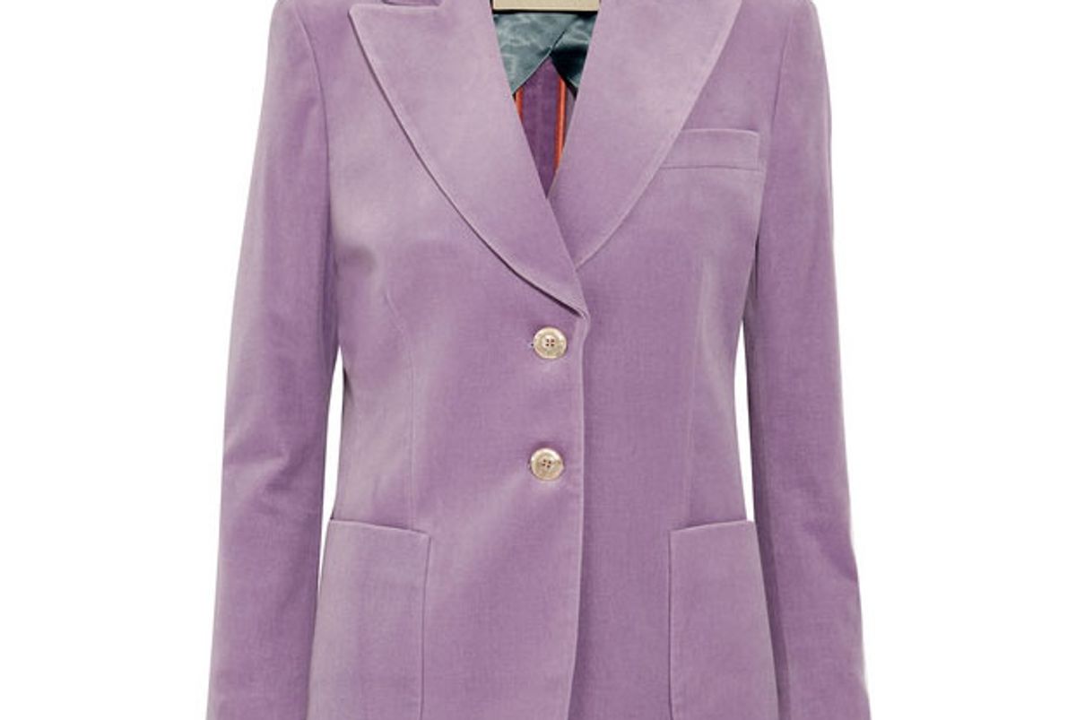 gucci cotton blend velvet blazer