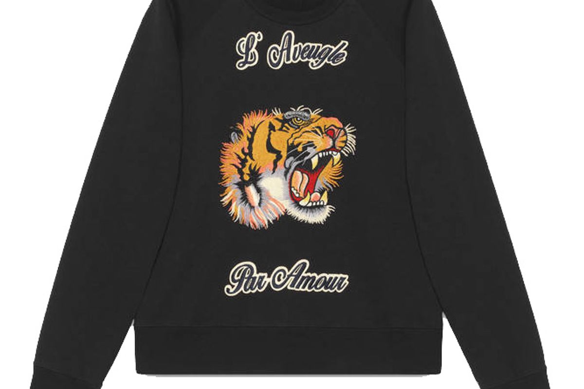 Cotton Sweatshirt with Tiger