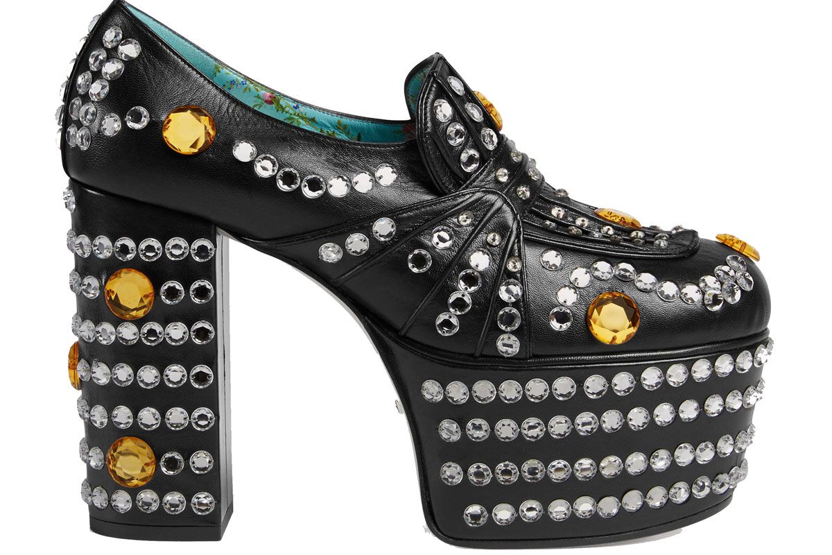 Crystal Studded Leather Loafer