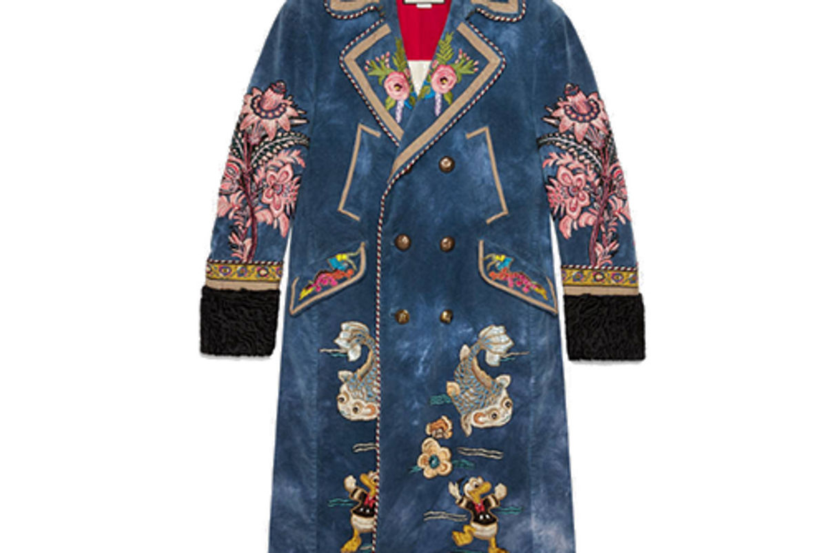 Embroidered Velvet Coat