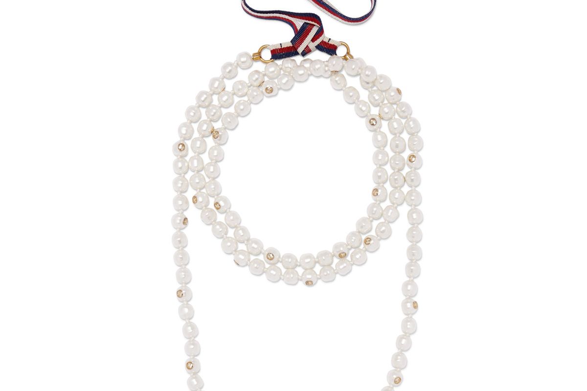 Faux Pearl and Gold-Tone Necklace