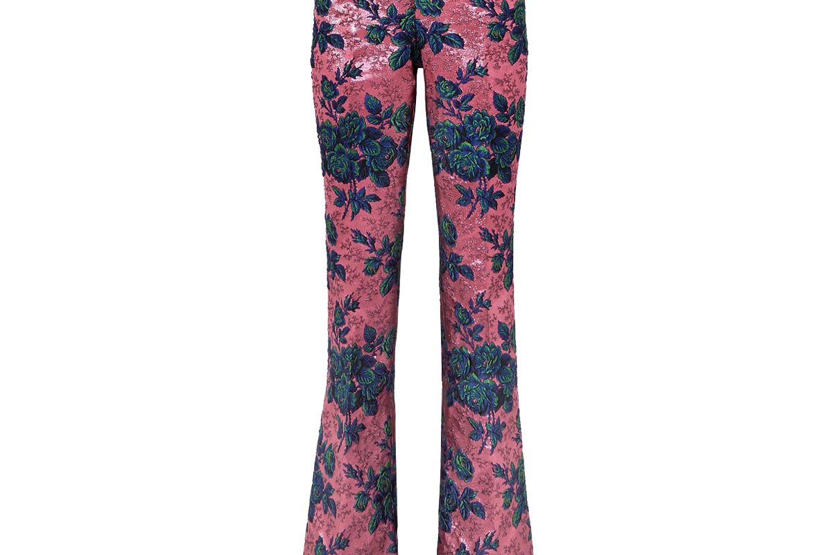 gucci floral brocade flared pants