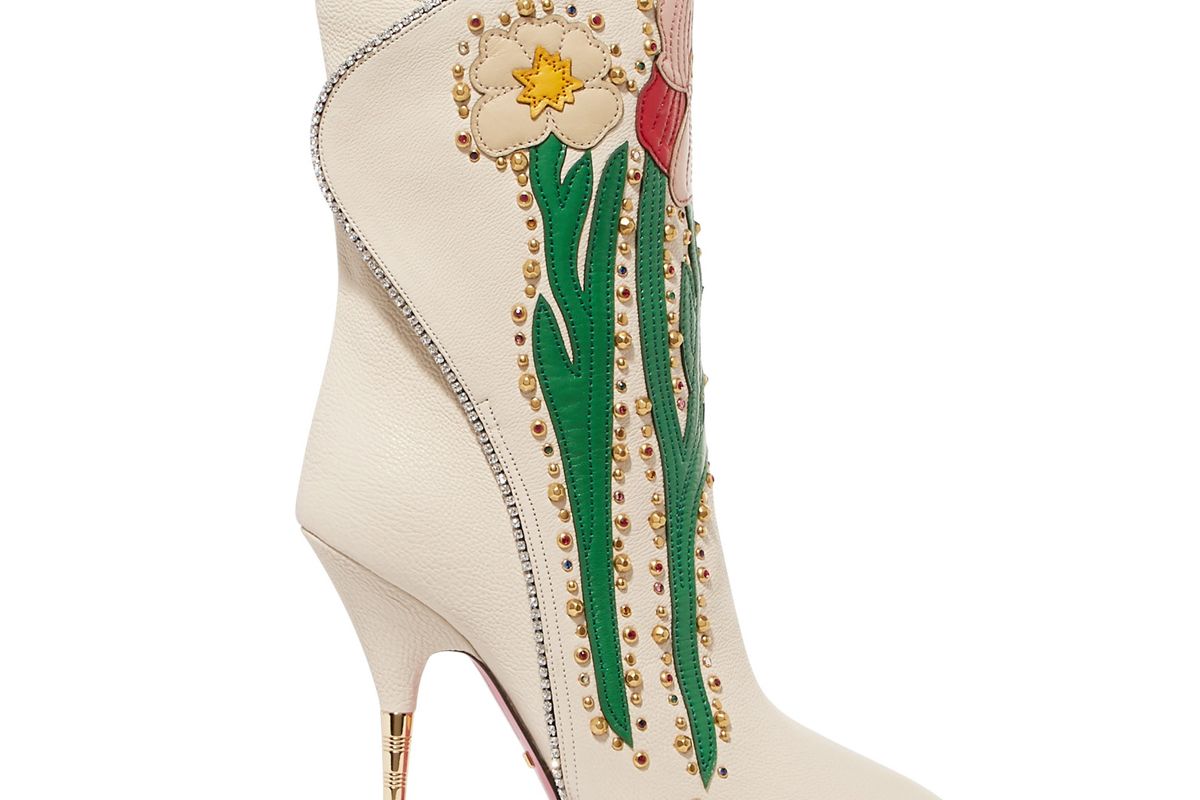 gucci fosca crystal embroidered bootie