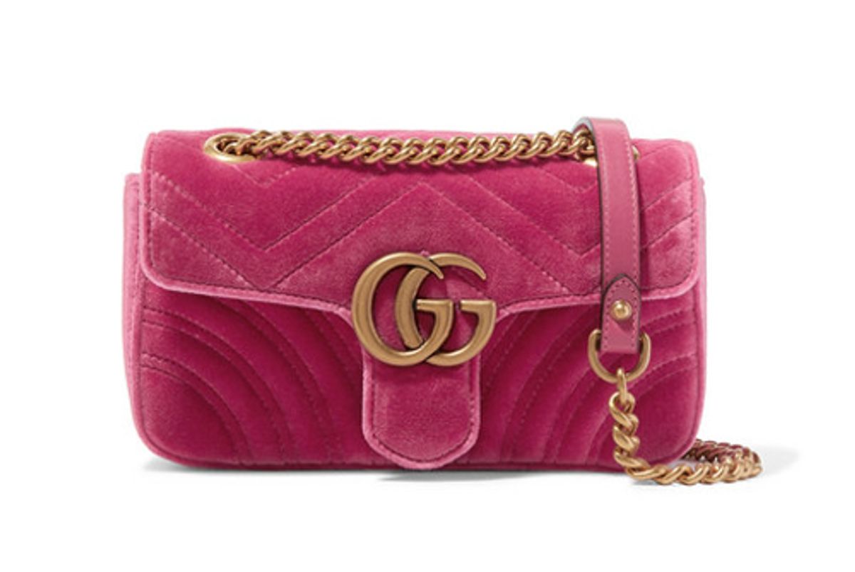 gucci gg marmont mini quilted velvet shoulder bag