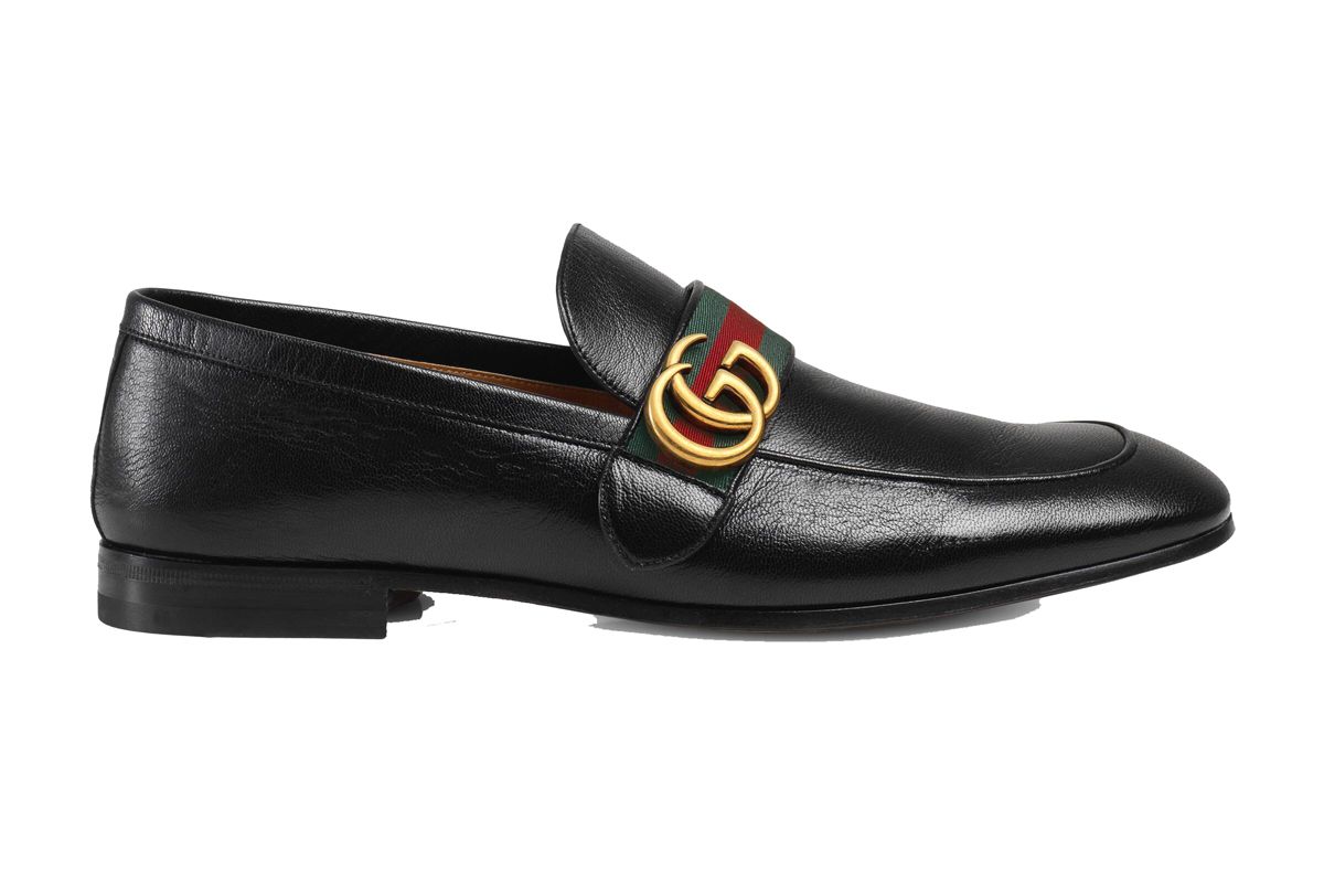 gucci leather loafer with gg web