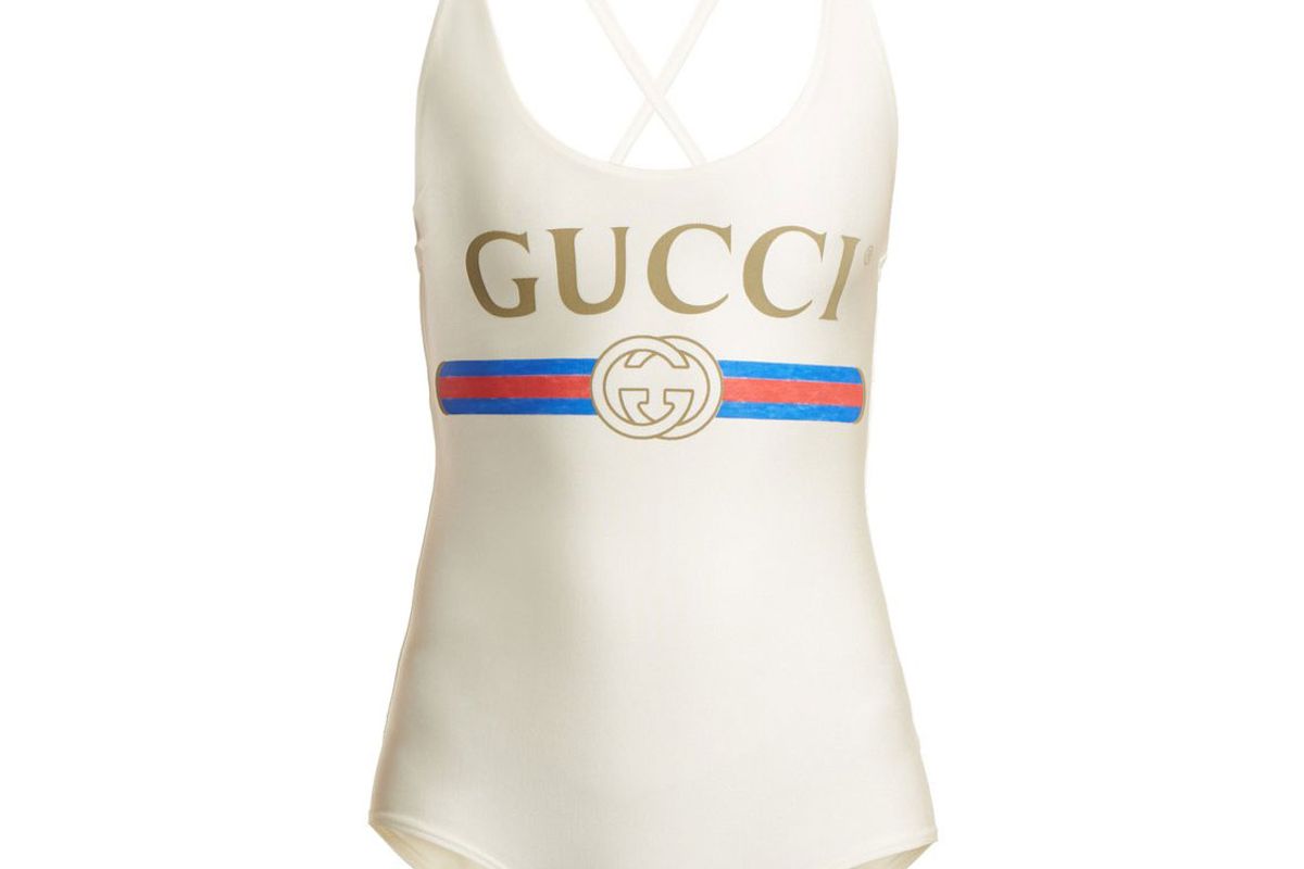 gucci logo print bodysuit