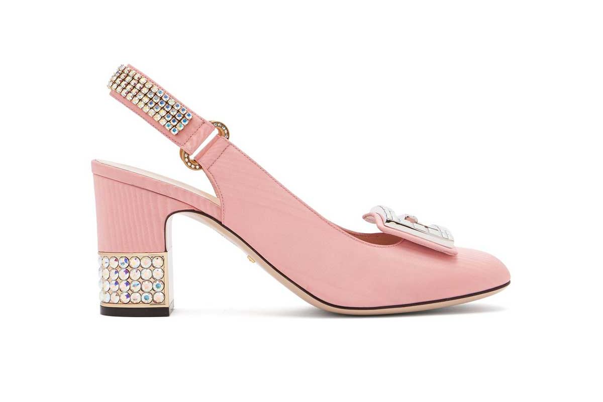 gucci madelyn crystal embellished- ilk moire pumps