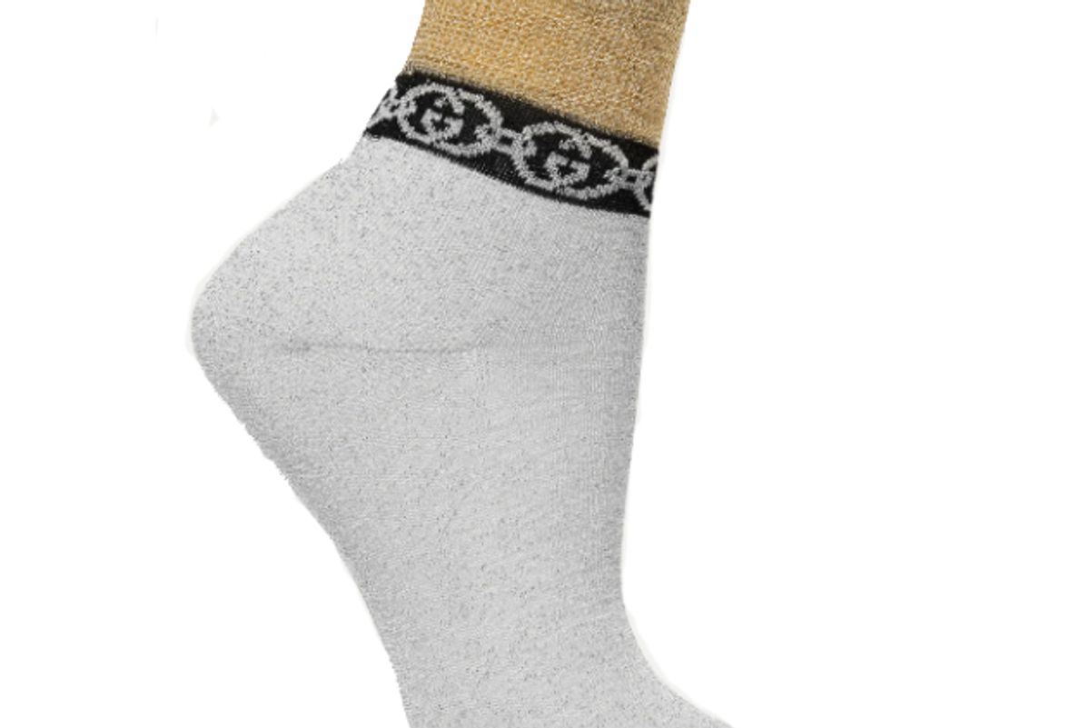 gucci metallic jacquard knit socks