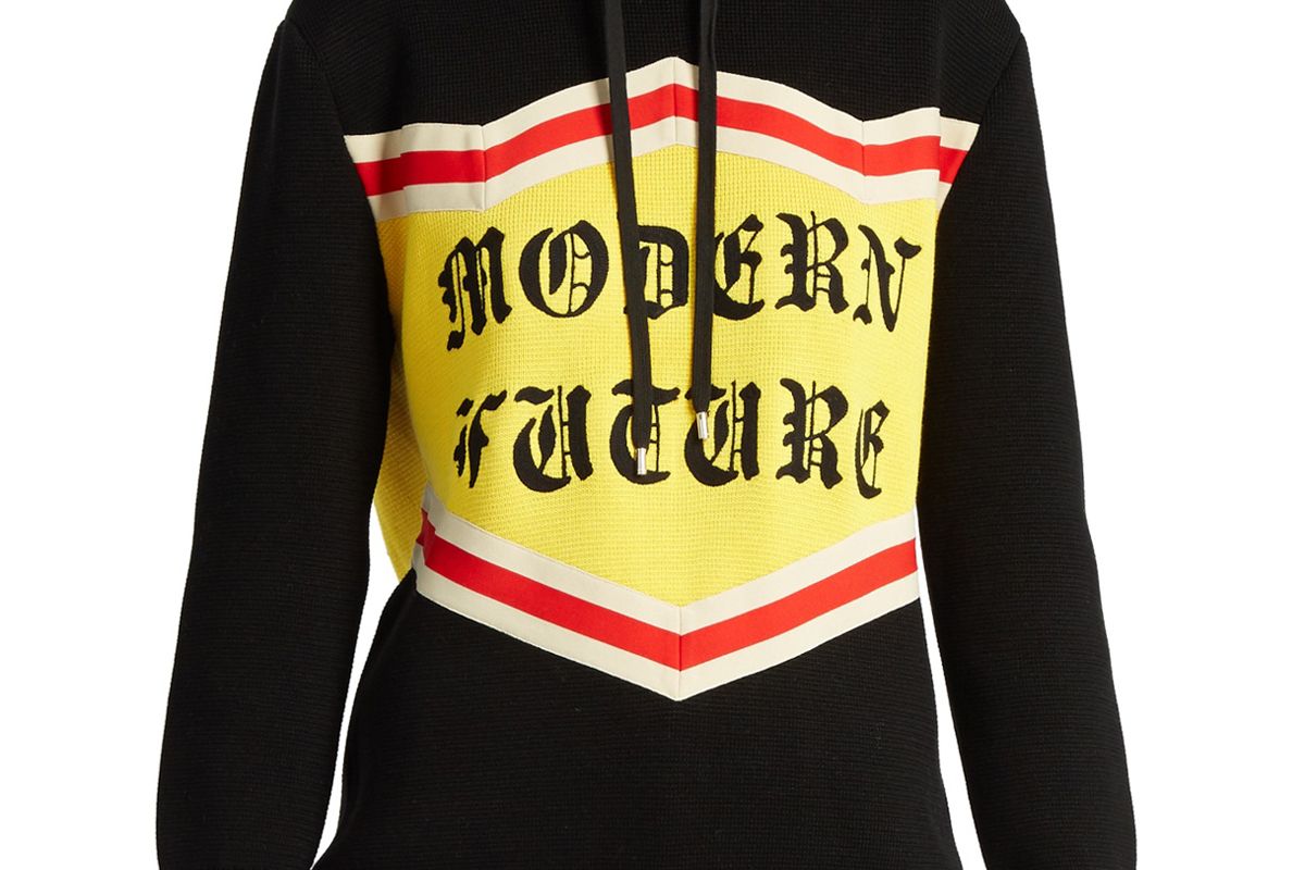 Modern Future Embellished Hooded Cotton Sweater