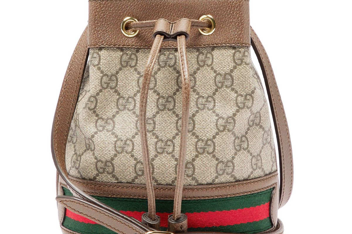 gucci ophidia mini gg and web stripe canvas bucket bag