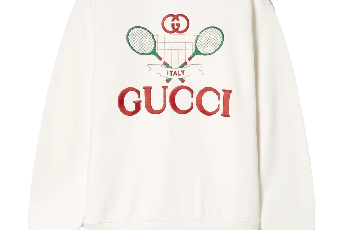 gucci oversized embroidered cotton jersey sweatshirt