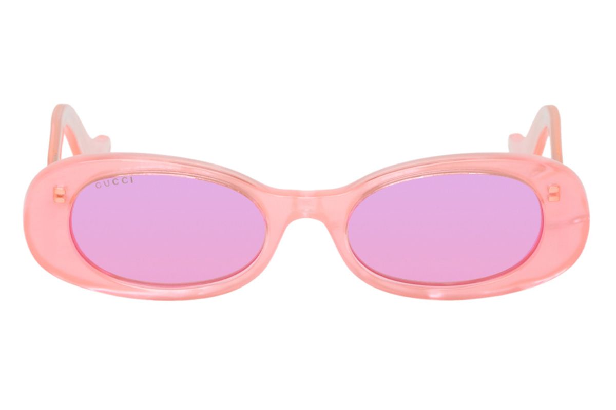 gucci pink oval sunglasses