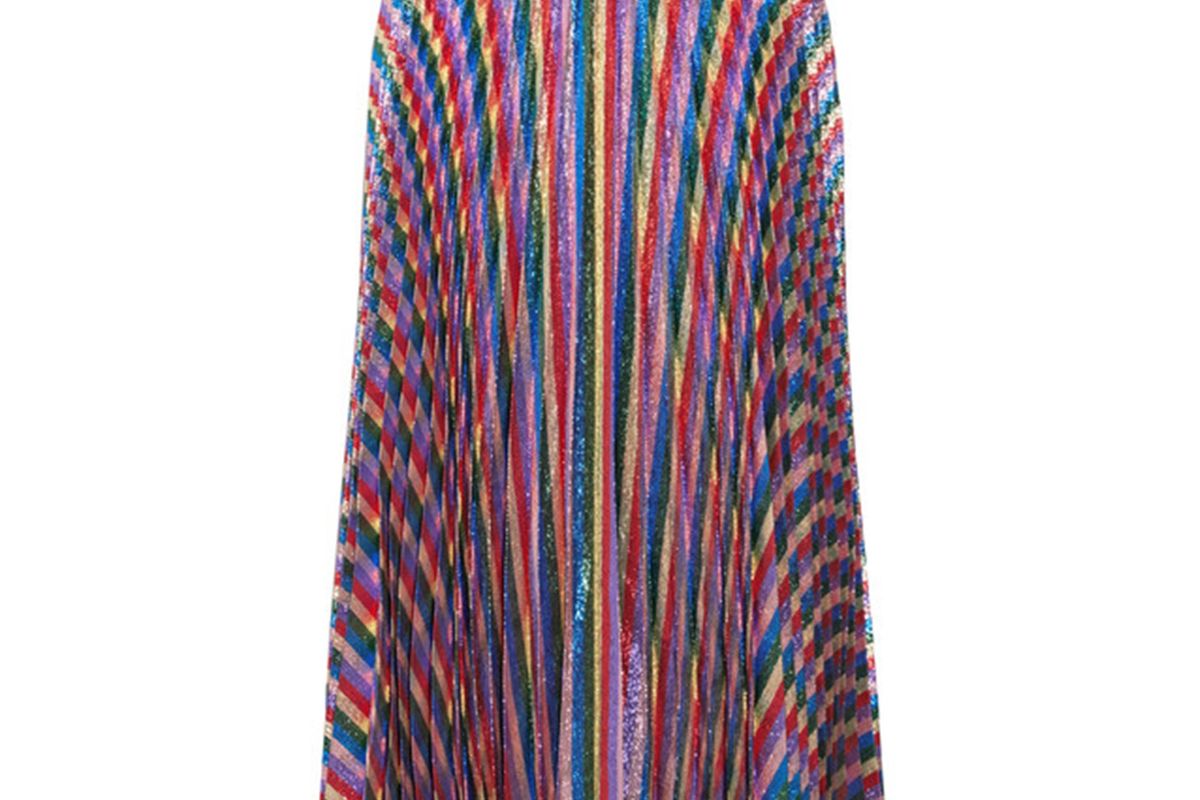 Gucci Plissé-Lurex midi skirt