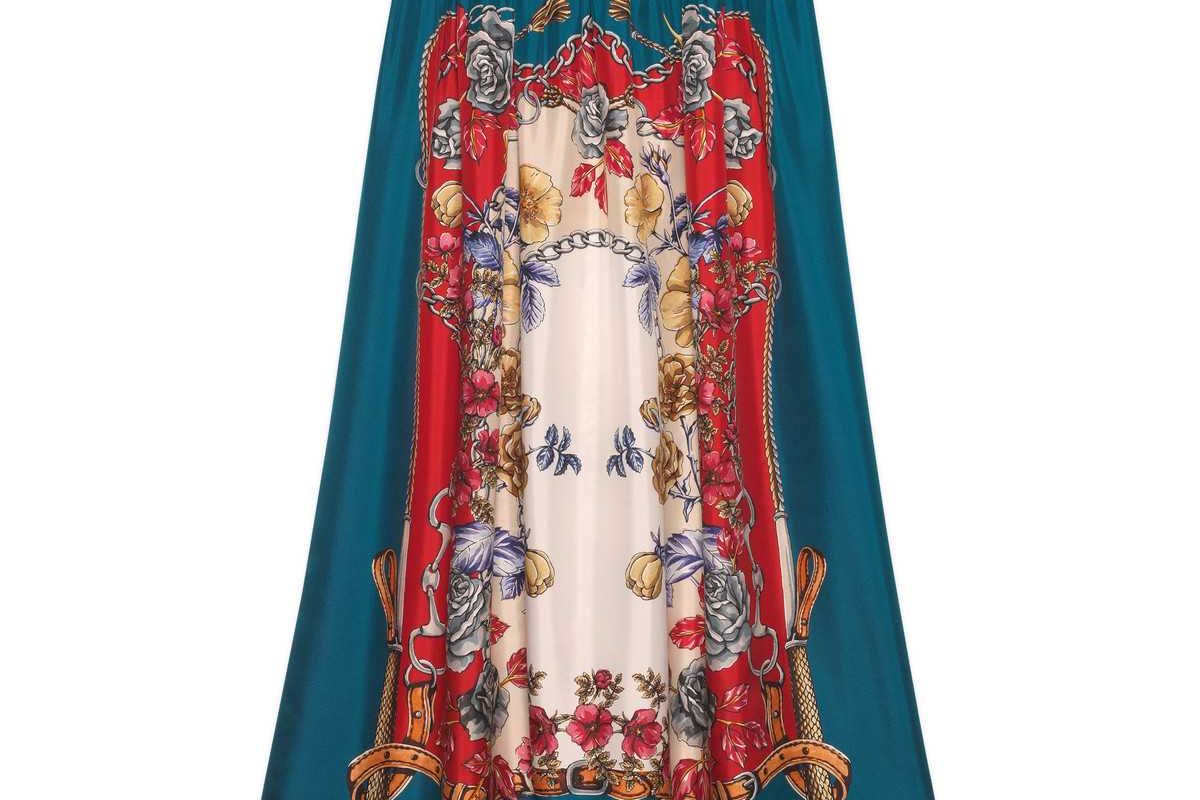 gucci silk skirt with boudoir print