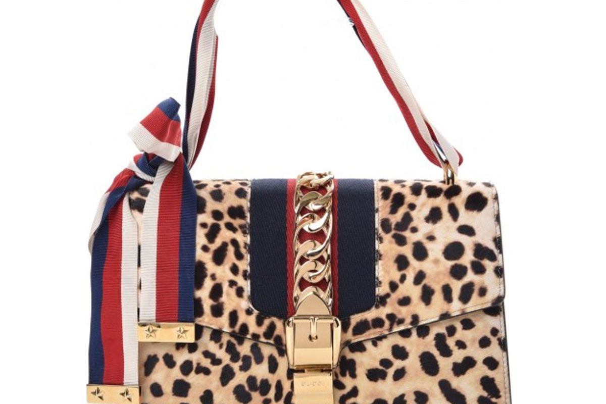 gucci small leopard print sylvie bag