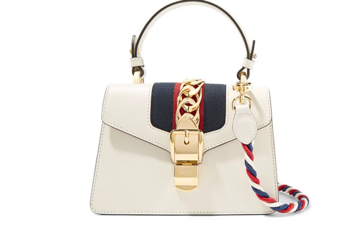 gucci sylvie mini chain embellished leather shoulder bag