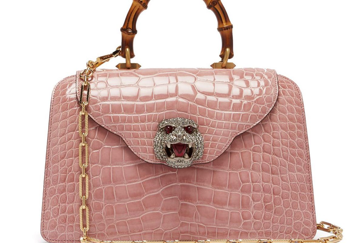 gucci thiara bamboo handle crocodile leather bag