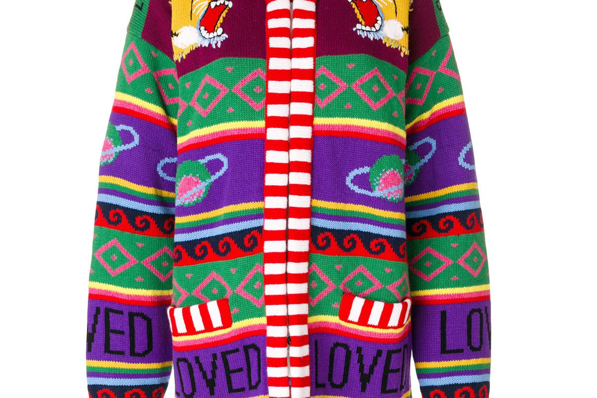 gucci tiger intarsia knit cardigan