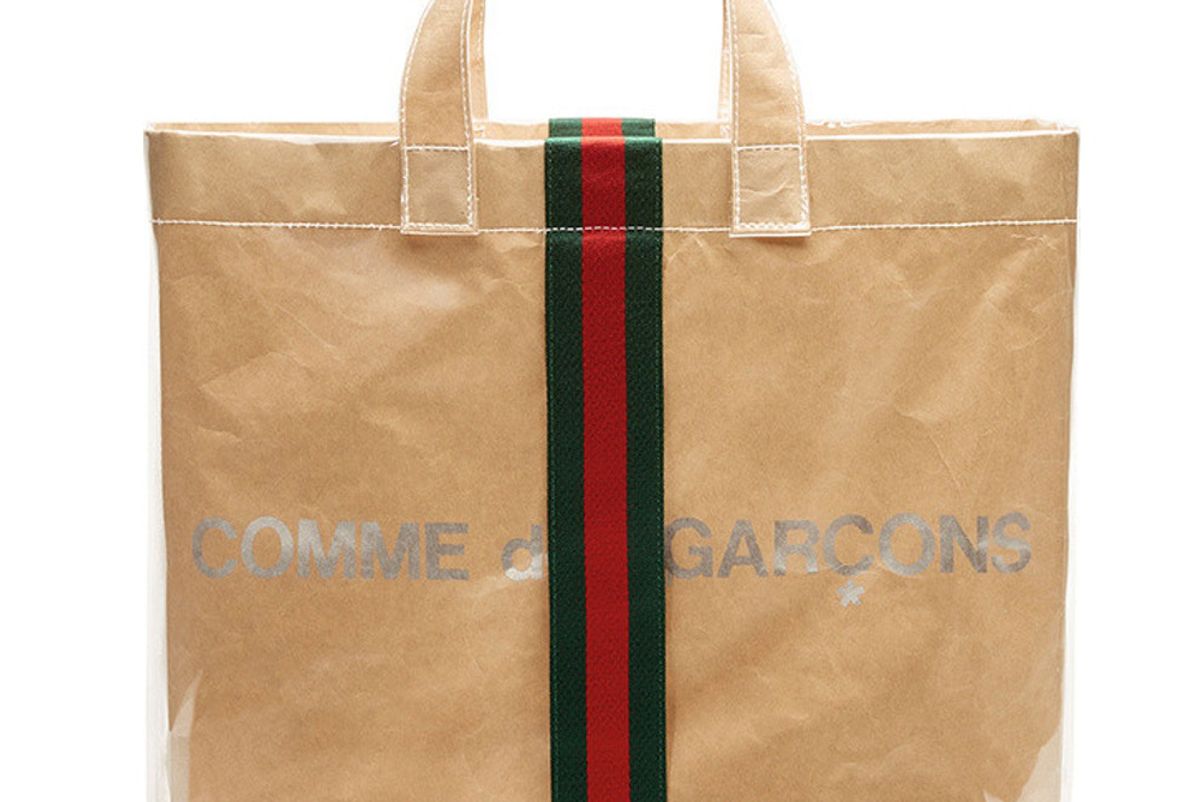 gucci x comme des garcons plastic tote bag