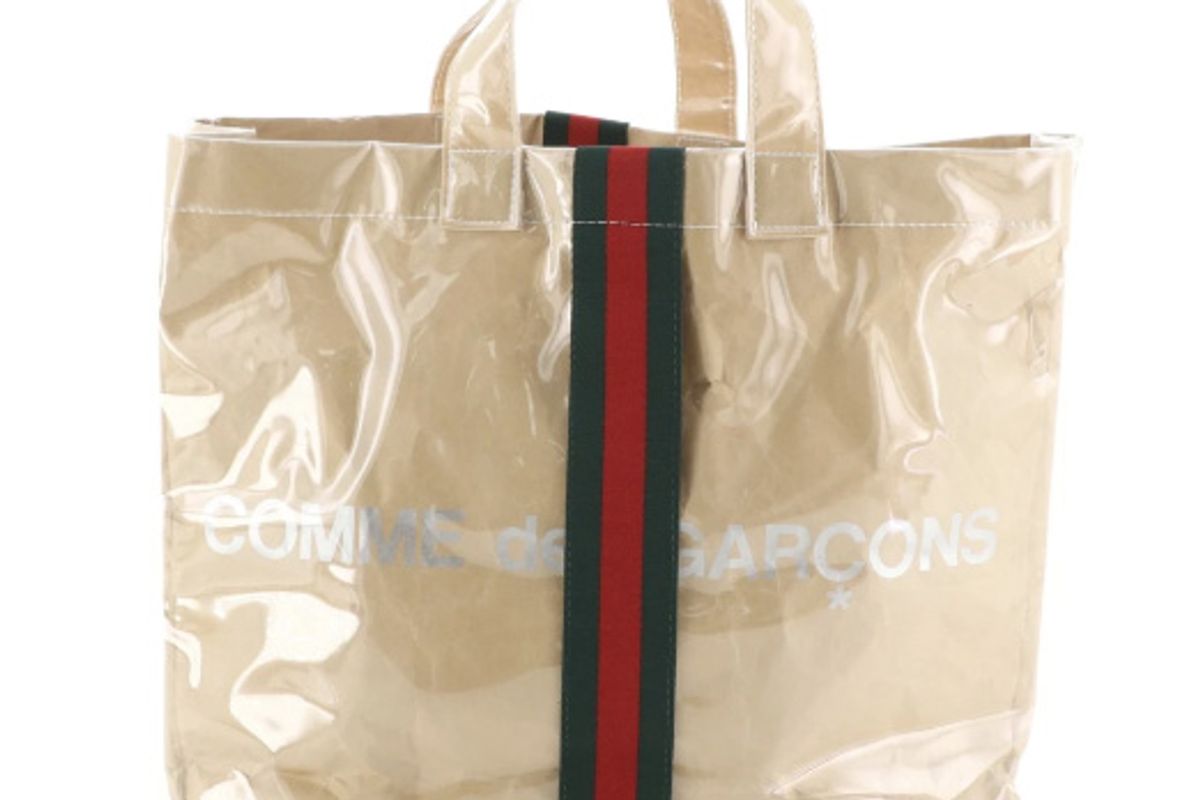 gucci x comme des garcons pvc shopping tote