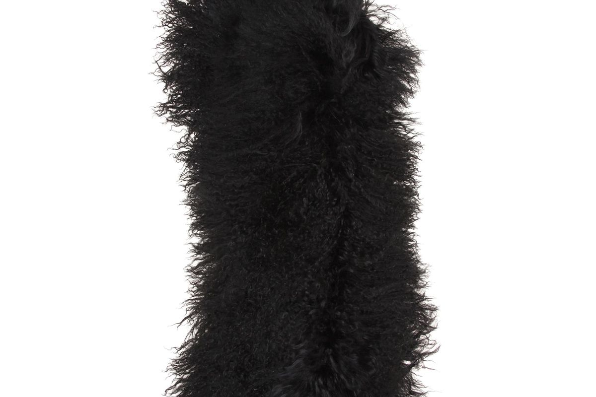 haider ackermann leather fur gloves