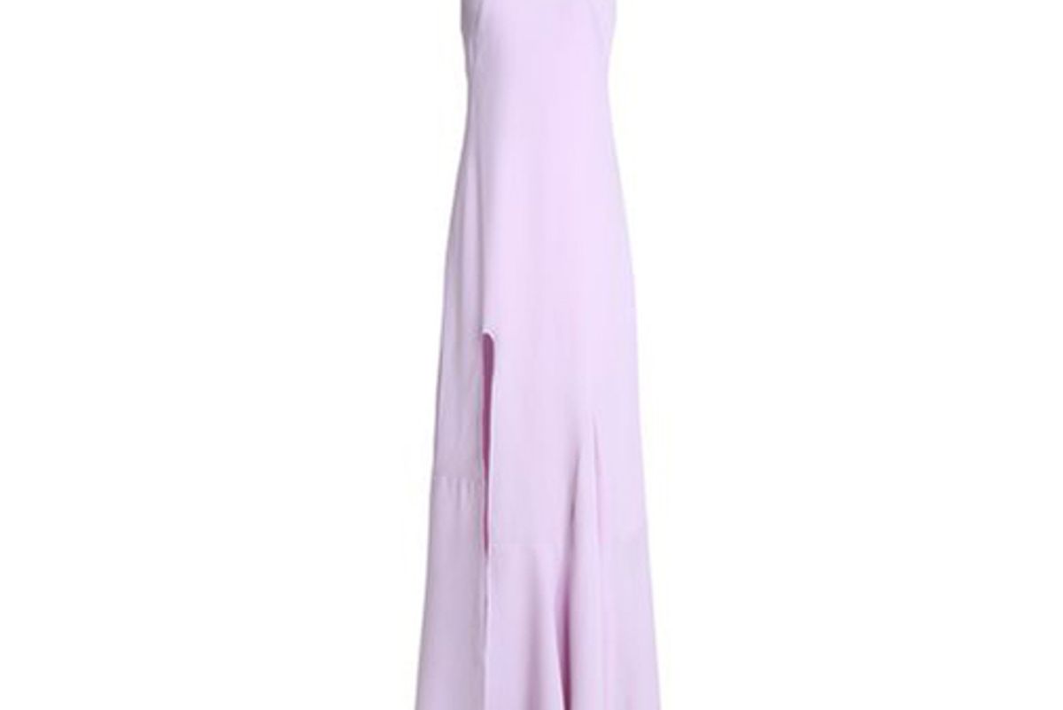 halston heritage split front crepe gown shop