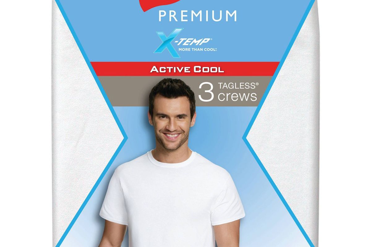 hanes premium mens 3pk xtemp crew neck t shirt under shirt white